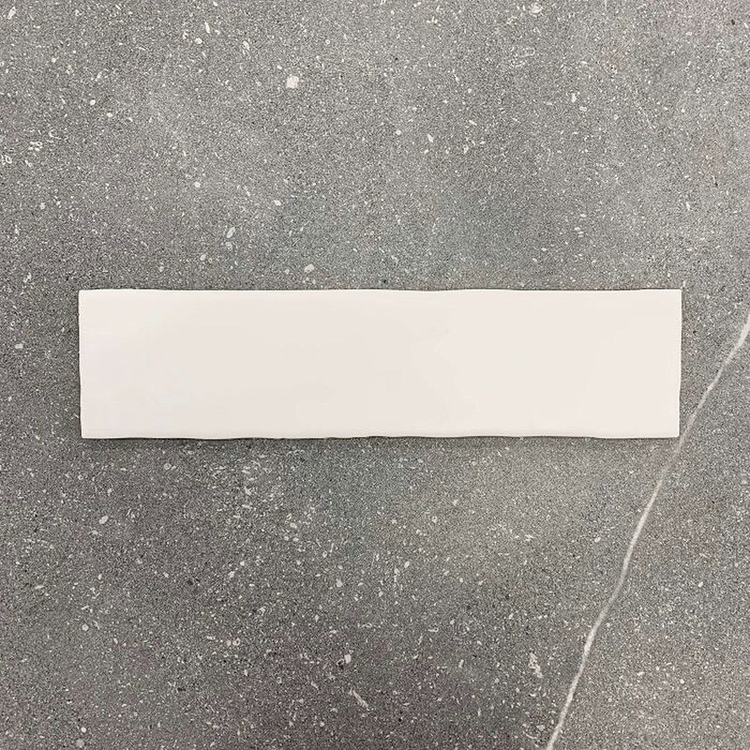 300 × 75 mm Irregular Edge Wavy White Matt Ceramic Wall Tile 4191 