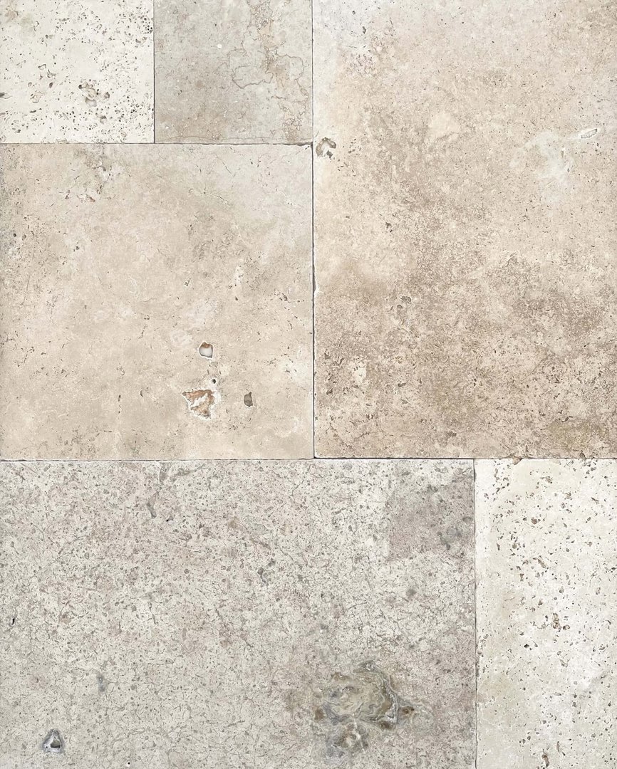 12 mm Toscano Blend French Pattern Tumbled Travertine Tile 8869 