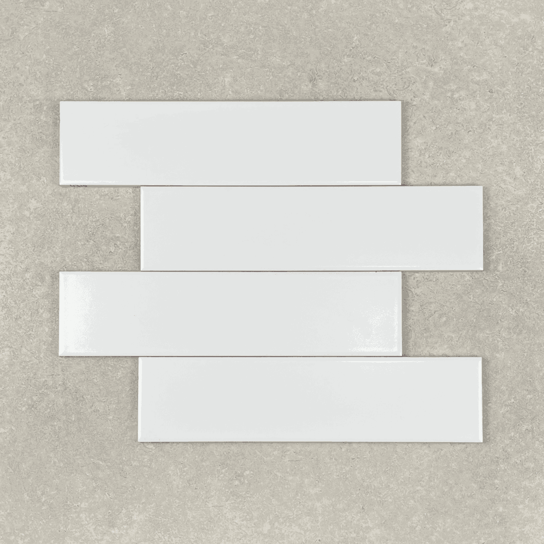306 × 76 mm White Matt Ceramic Subway Tile 4319 