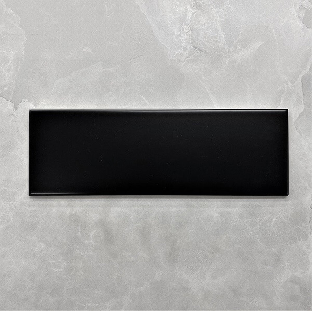 100x300mm Black Matt Subway Non Rectified Ceramic Wall Tile 4144 