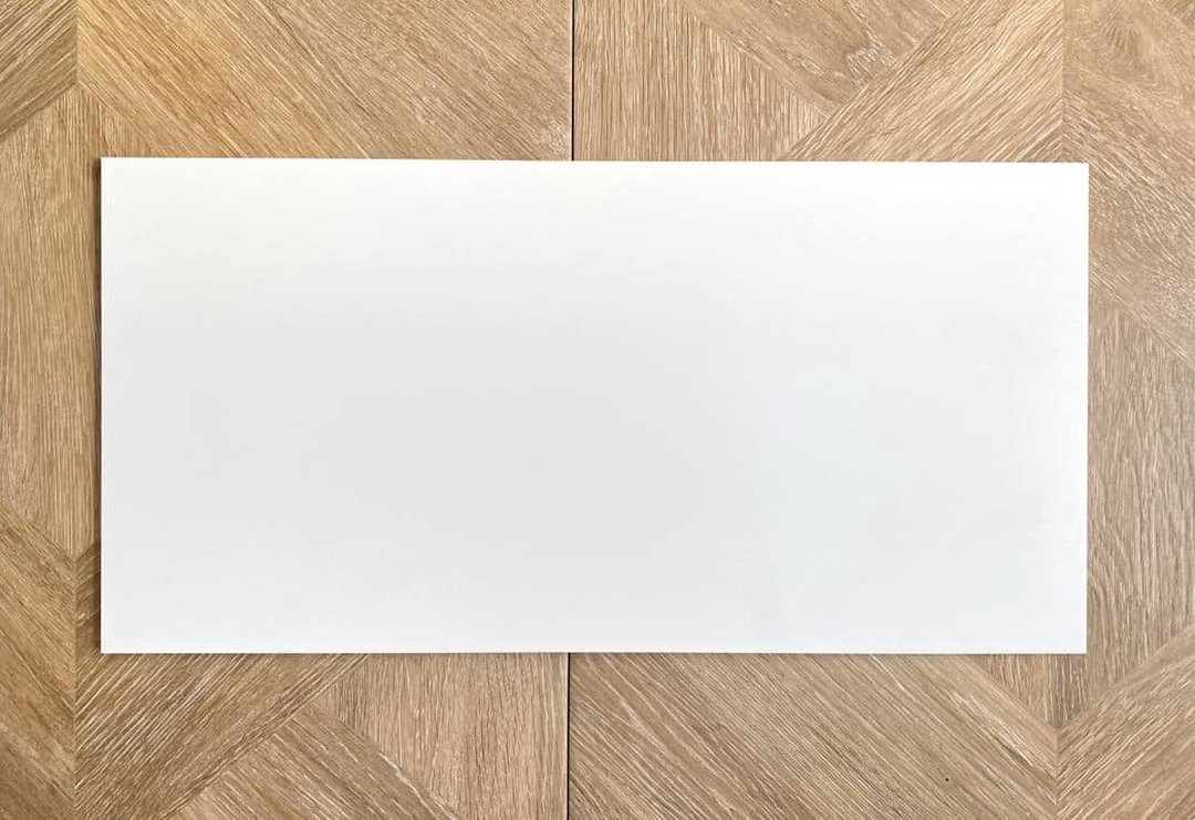  600 × 300 mm White Rectified Matt Ceramic Wall Tile 4494