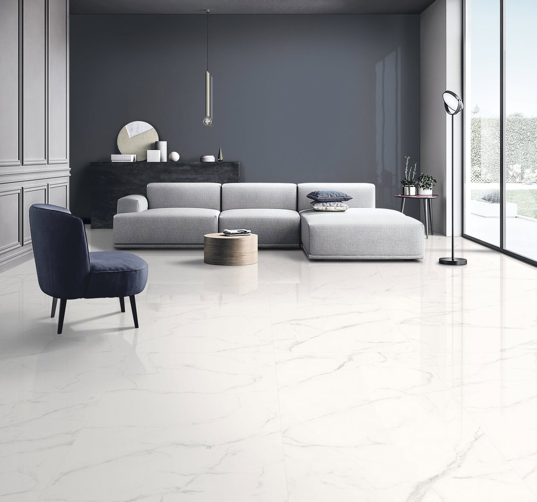 600 × 600 mm Calacatta Marble Look Rectified Honed Porcelain Tile 3624 