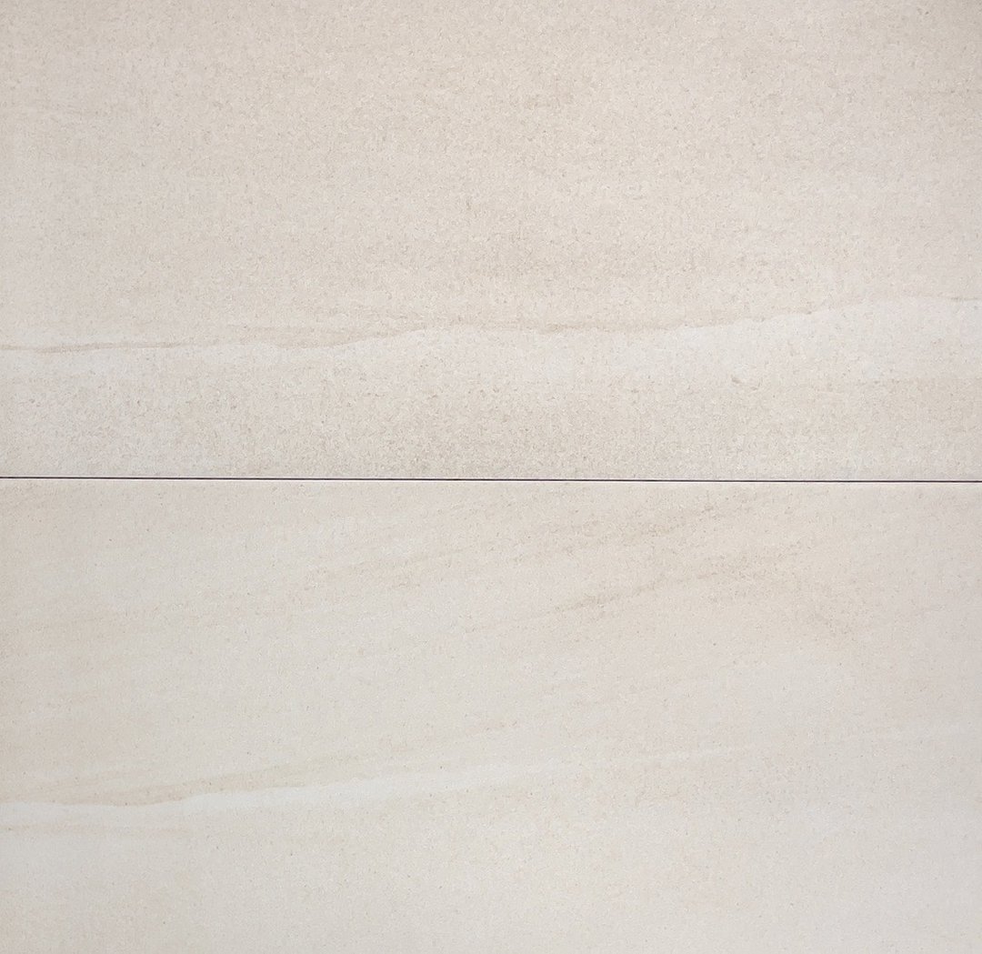 600 × 300 mm Helidon Matt White Sandstone Look Rectified Porcelain Tile 22530 